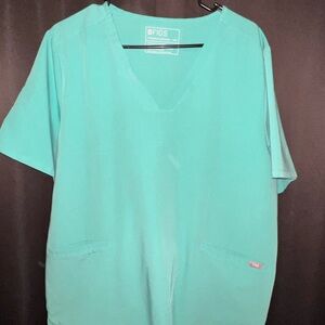 Figs Women's Aqua Short Sleeve Top